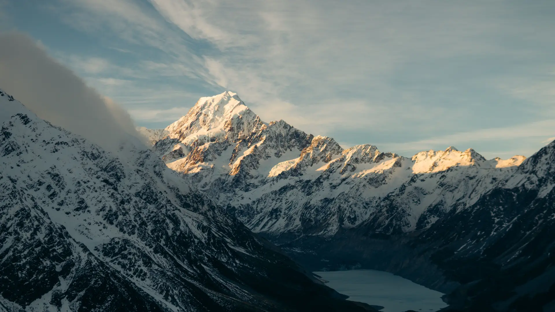 New Zealand Southern Alps snow-capped peaks
